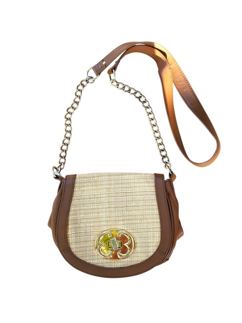 Emma Fox Brown Newport Flap Leather Crossbody Bag Handbag Purse